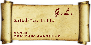 Galbács Lilla névjegykártya